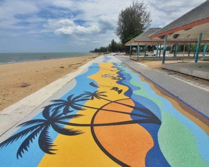 ColorFlake_พื้นโพลีไวนิล_PolyVinyl_Decorative - ออกแบบก่อสร้างสนามกีฬาพื้นพียู-บารมี