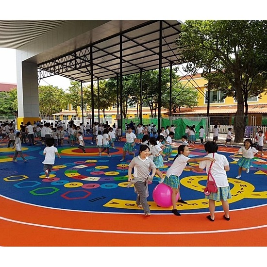 ออกแบบก่อสร้างสนามกีฬา พื้นพียู -บารมี - งานพื้นสนามกีฬา Play Ground EPDM สนามเด็กเล่น