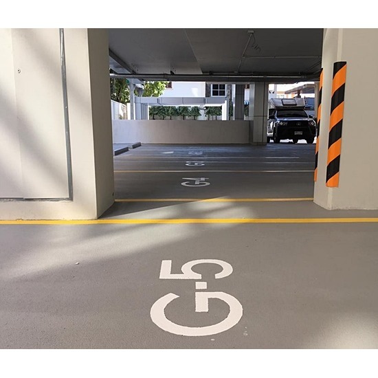 ออกแบบก่อสร้างสนามกีฬาพื้นพียู-บารมี - พื้นลานจอดรถ Car Park-Decking, พื้นทางจักรยาน Bike Lane