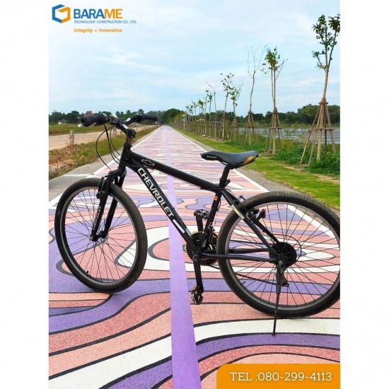 ทางจักรยาน BIKE LANE, พื้นโคลด์พลาสติก COLD PLASTIC PMMA, พื้นผสมลูกแก้วสะท้อนแสง - บริษัท บารมี เทคโนโลยี คอนสตรัคชั่น จำกัด - ติดตั้งพื้นทางจักรยาน Cold Plastic  ทางจักรยาน BIKE LANE  พื้นโคลด์พลาสติก COLD PLASTIC PMMA  พื้นผสมลูกแก้วสะท้อนแสง  ทางจักรยาน PMMA  บริษัทติดตั้งพื้นทางจักรยาน  พื้น Cold Plastic 